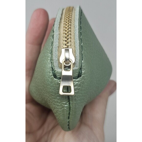 Portland Leather Goods Mini Fortune Cookie Coin Pouch Mint Metallic Green NWOT - Picture 3 of 10